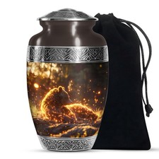 Bear Forest Cremation Urns for Human Ashes Adult Dad, Decorative Urn 10 Inch 