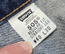 Vintage Levi's Red Tab 505 Mens Jeans 38x30 Straight Leg Made In USA Blue Denim