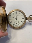 Elgin National Watch Co Pocket Watch - Ornate Hunter Case Gold Filled Size 18
