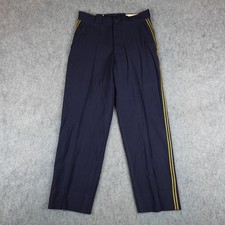 Vintage Wool Pants Mens 32x30 Navy Gold Uniform Ballard  Co Falcon Zip 40s 50s