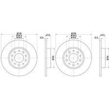 2x HELLA PAGID BREMSSCHEIBEN Ø278mm HINTEN passend für ALFA ROMEO 159 BRERA SPID