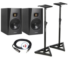 ADAM Audio T7V 7 inch Powered Studio Monitor Pair with Stands and Cables