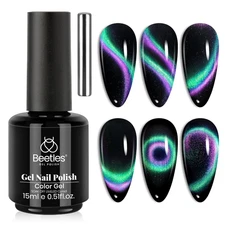 Beetles Cat Eye Gel Nail Polish - 15ML 9D Chameleon Cat Eye Green Purple Double 