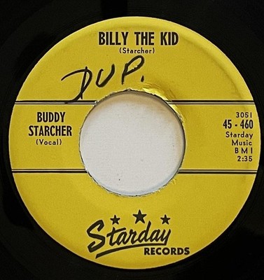 Buddy Starcher Billy The Kid / Running Away 45 rpm EX Starday Country (1959)