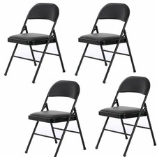 4 Pack Padded Folding Chairs Stackable Picnic Party Commercial