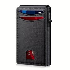 Slim Minimalist Wallet, Magnetic Close, Pop Up Cards, RFID Blocker DARK GRAY