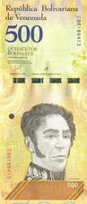VENEZUELA 500 BOLIVARES BANKNOTE 2018