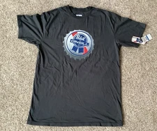 Pabst Blue Ribbon Beer Bottle Cap And O’Neill Logo Black T-Shirt New Size XL