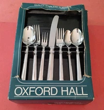 70pc Oxford Hall MCM SPANISH ISLE 8x7pc Place Settings & Serving Stainless Korea