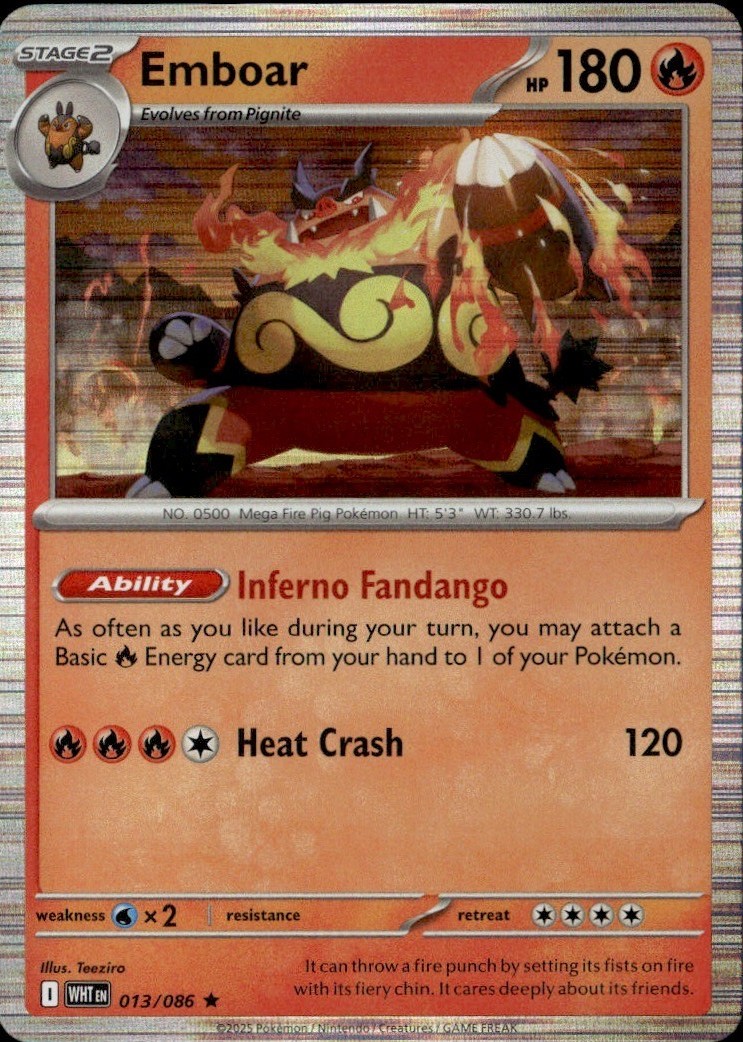 Emboar Rare WHT SV: White Flare 013/086 LP