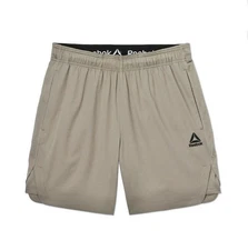 REEBOK Men's Size S Pace Breaker Woven Athletic Shorts 7" inseam • Driftwood
