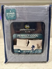 6 Pc KING Blue Serta Perfect Sleeper Elite Prochill Cooling Sheet Set NEW