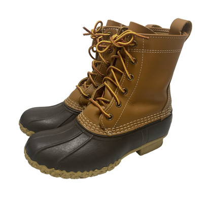 LL Bean Bean Boots Womens 6M Lace Up Rain Waterproof Duck Boots Made In USA VTG