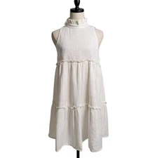 Pomander Place Morgan Gauze White Swing Tiered Knee Length Dress Tuckernuck M