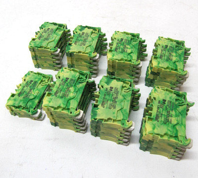 (LOT OF 37) Wago Topjobs 2-Conductor Ground Terminal Block 4mm² 2004-1207