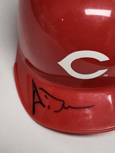 Mini casco de bateo firmado por Barry Larkin Adam Dunn Auto Riddell Cincinnati Reds - Imagen 2 de 4