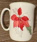 SET OF 4-Block Spal Watercolors Poinsettia Coffee Tea Mugs Mugs 1982 Vintage — photo 2