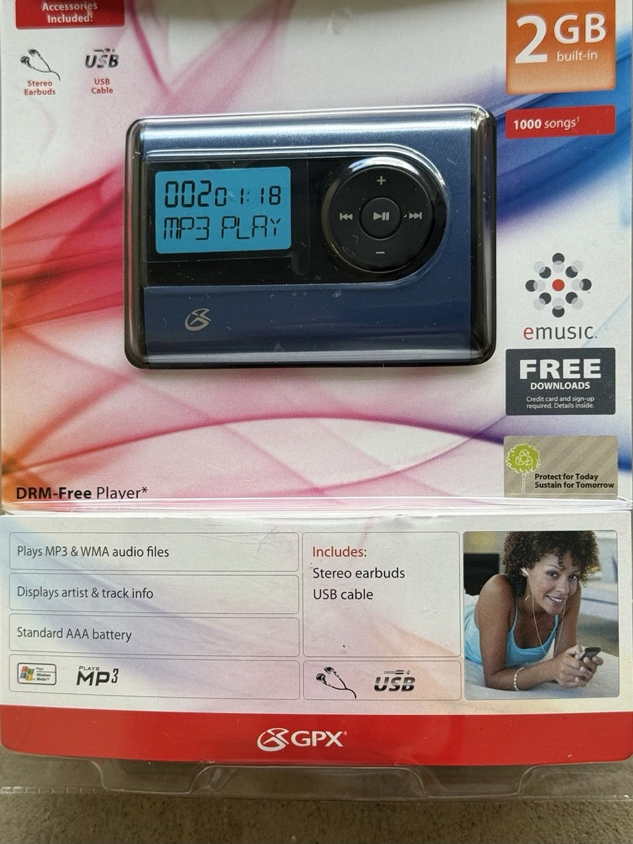 Y2K Vintage Portable MP3 Player GPX MW240BU Digital Audio Player