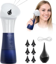 Electric Ear Wax Removal w/ Water Temperature Sensor, Cleaner Kit IPX6, 4 Modes