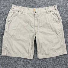 Carhartt Shorts Mens 40 Beige Relaxed Fit Ripstop Casual Workwear