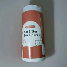 15 Count Jumbo Litter Box Liners for Effortless Cleanup-Tear Resistant- MUGVELL