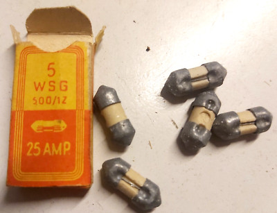 5x Oldtimer Sicherung 25A Torpedo,NOS,Echte Keramiksicherung,orig Bosch ,7x17 mm