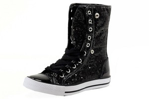 gotta flurt black sequin sneakers