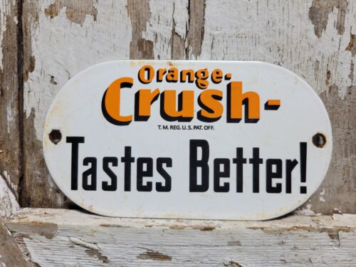 VINTAGE ORANGE CRUSH PORCELAIN SIGN OLD SODA POP COLA BEVERAGE DRINK ADVERTISING
