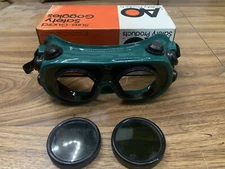 Vintage New AO Sure-Guard Safety Goggles Steampunk Torch Glasses Eye Protection