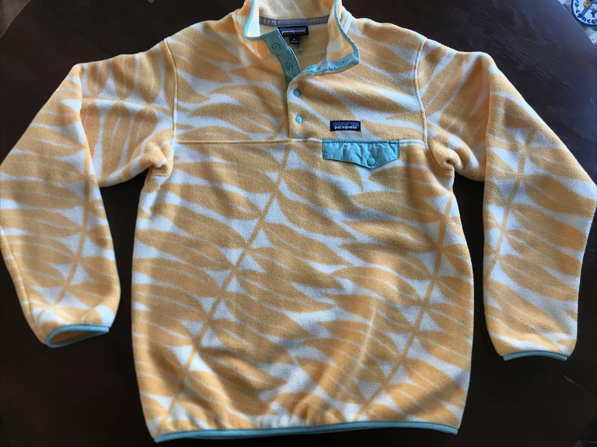 Vintage Patagonia Synchilla Fleece, Size Medium, Unisex Yellow Leaf Pattern