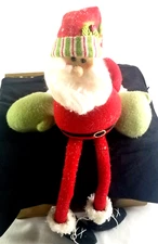 Santa Shelf Sitter fabric big mittens Christmas Jolly St Nicholas