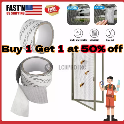 1 Pcs Grey Window Screen Repair Kit, Mesh Repair Tape Strong Adhesive Fiberglass Covering Mesh Tape Waterproof Screen Patch Repair Door Window Tears H