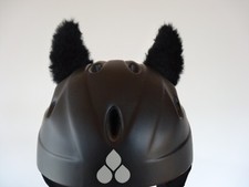 Helmohren Skihelm HÖRNER OHREN Ski   FLAUSCH NEU schwarz Helmschmuck Fahrradhelm