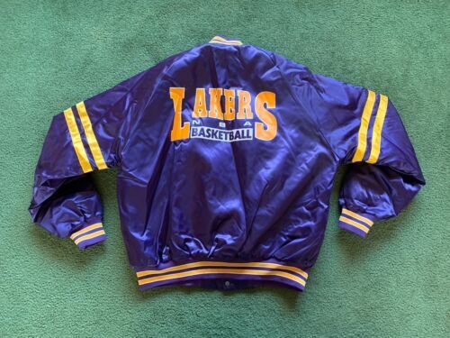 VTG RARE Nike Los Angeles Lakers NBA Satin White Gold Jacket Men's XL