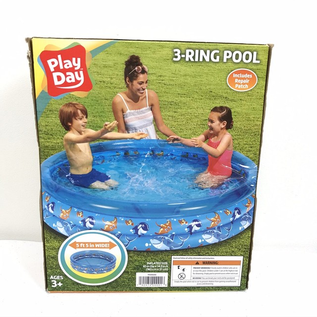 Play Day Pool Kids 3Ring 5ft wide Inflatable New Sealed