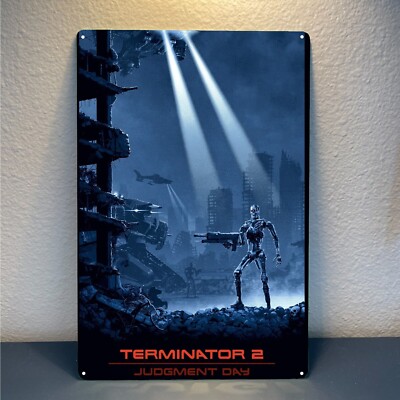 Terminator 2 Judgement Day Film Metall Poster Sammlerstück Blechschild - 20 x...