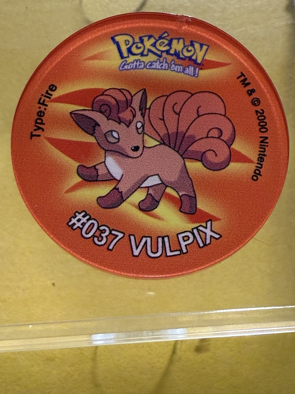Pokemon Acrylic Tazo/Pog/Tap/Coin - VULPIX #037