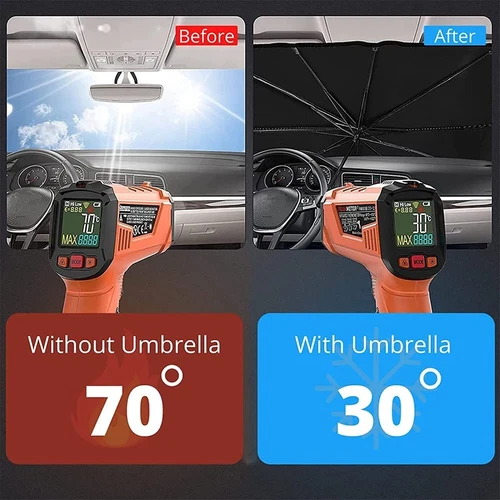 51" Car Windshield Sun Shade Foldable Umbrella Front Window Cover Visor Umbrella - Picture 12 of 15