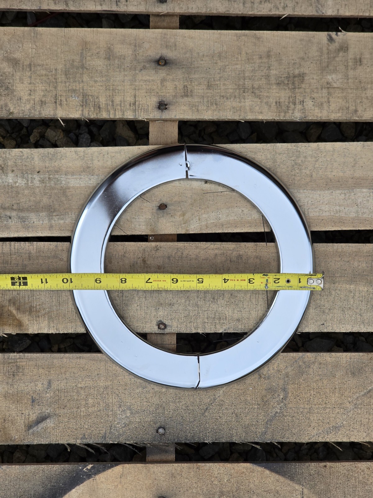 Two 6" IPS Chrome Split Pipe Spring Escutcheon Steel Flange Ring Wall Plate