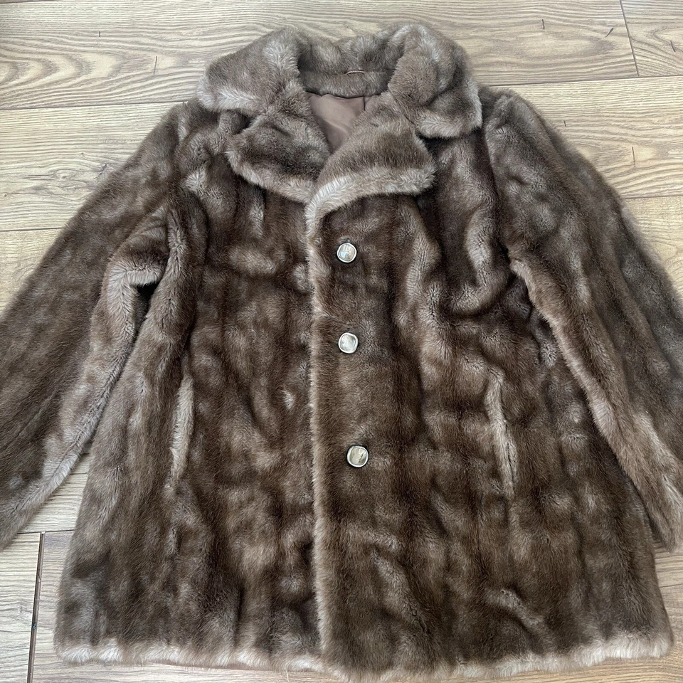 Vintage Astraka Faux Fur Coat Light Brown Jacket Women's UK 14-16 60s 70s Retro - Image 2 of 4