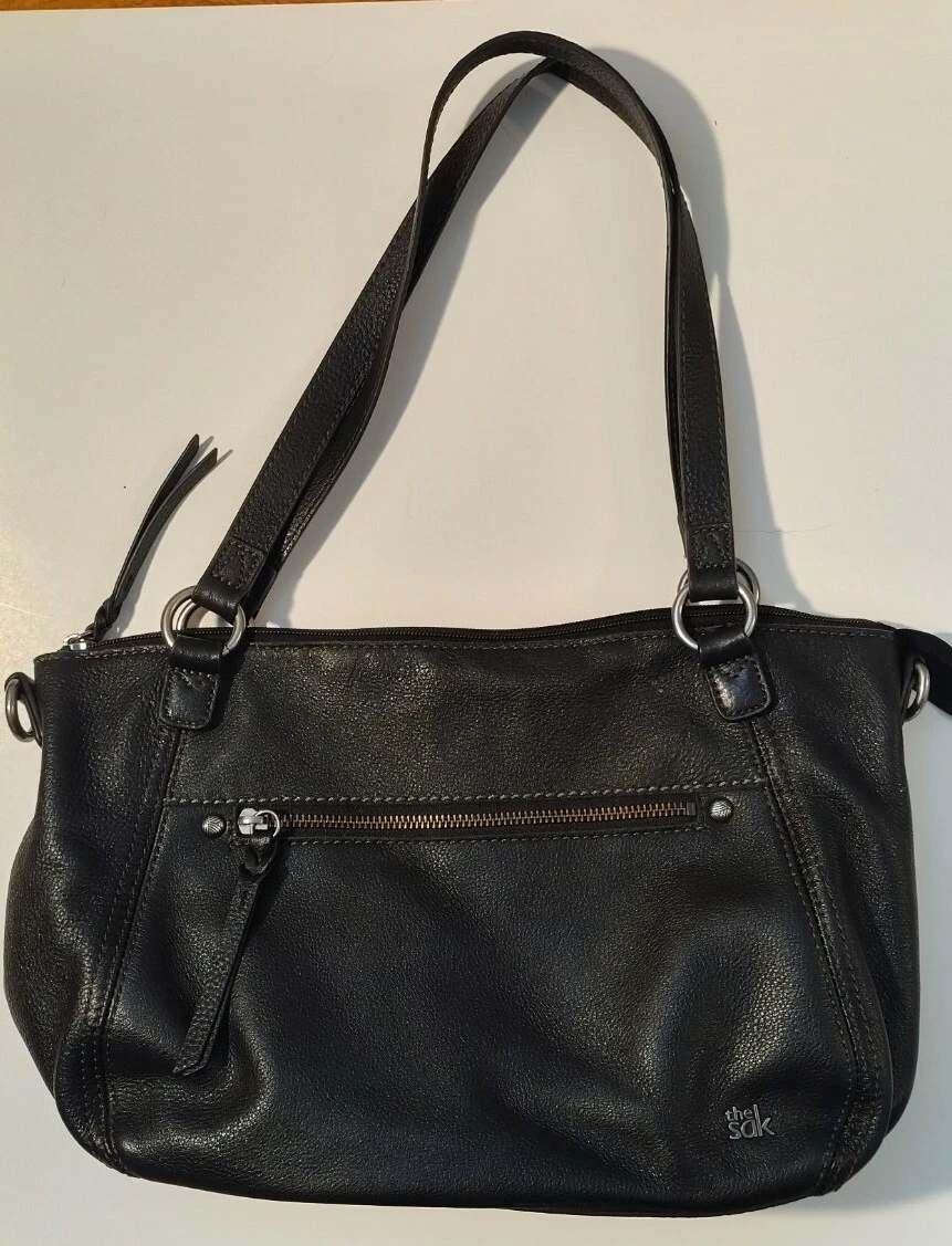 The sak black store leather shoulder bag