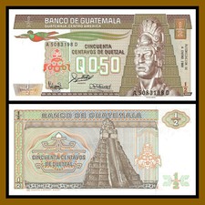 Guatemala 1/2 Quetzal, 1988 P-65 Unc