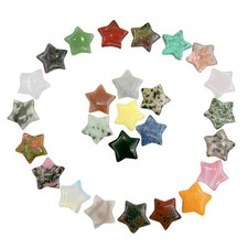 20pcs 25mm Natural Healing Crystal Gemstone Star Stone Chakra Balance No Hole