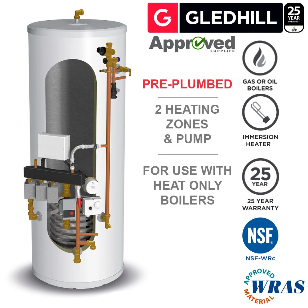 Gledhill Stainless Lite Pre-Plumbed IND250 Unvented Cylinder Heat Only  Boilers | eBay