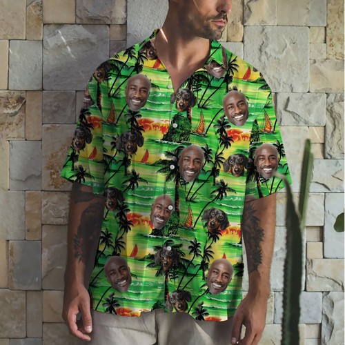 Custom face Hawaiian Shirt with Photo, Customize Short Sleeve Shirts Gifts for - Picture 13 of 13