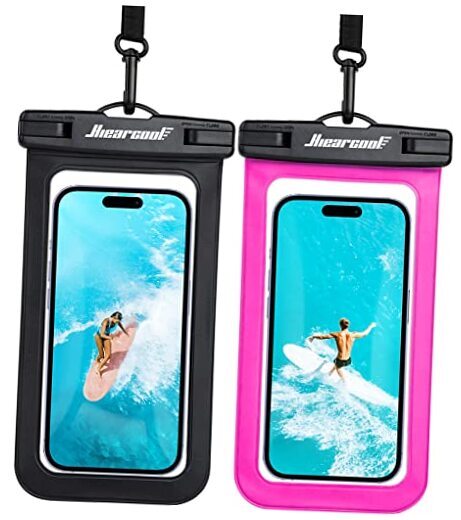 Waterproof Phone Pouch,Underwater Phone Cases Compatible Black & Bright Red
