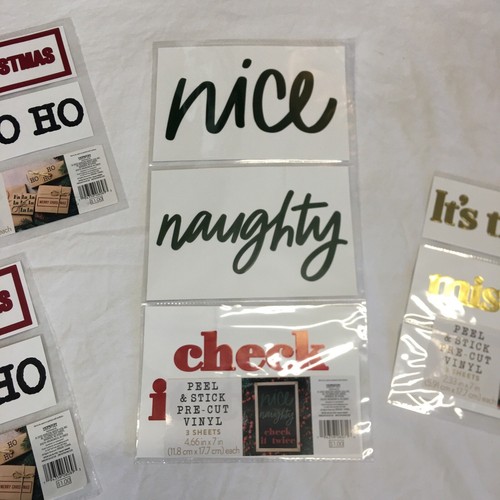 Christmas Peel & Stick Pre-Cut Vinyl Sheets Set of 4 NEW SEALED - Picture 3 of 4