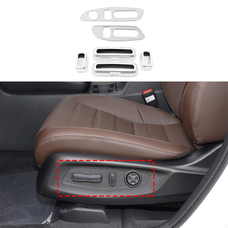 Silver ABS Seat Adjustment Button Panel Trim 6pcs For Honda CRV CR-V 2023-2024