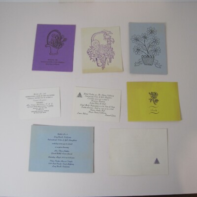 Lot of 8 1972 Order of Job's Daughters Reception Invitation Cards - California