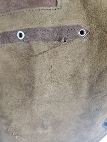 Vintage 1970 Hippie Boho Brown Color Block Suede Vest Unisex Size M/L - Picture 12 of 12